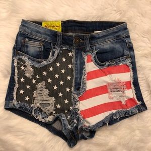 *Same Day Shipping* 4th Of July Flag Shorts